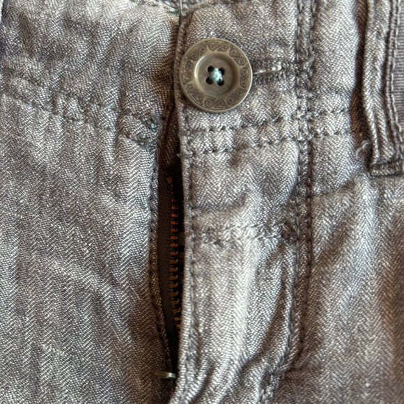 Anthropologie Pilcro Herringbone Linen Trousers - Size 0 Petite - Picture 10 of 10